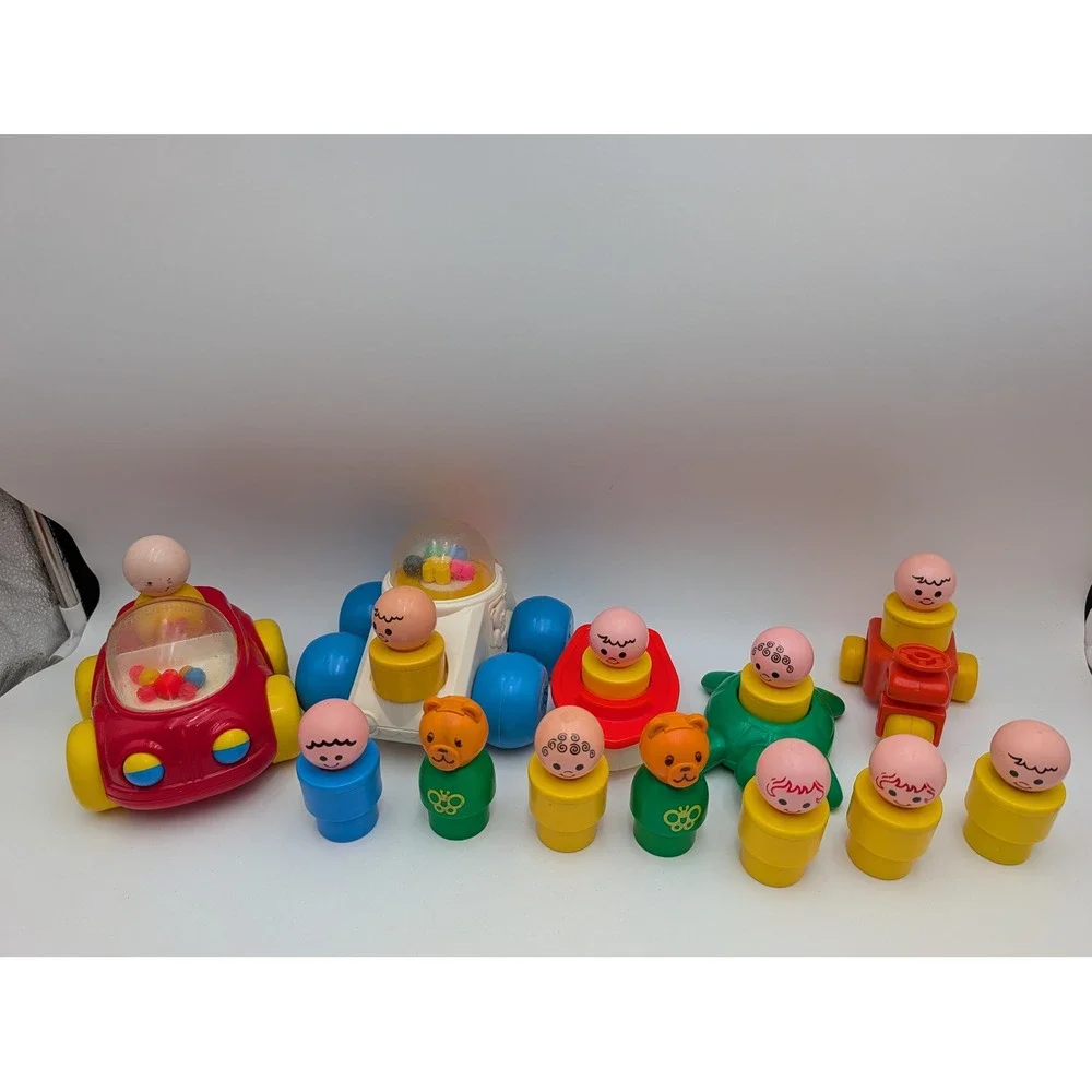 Fisher Price Little People Lot Bigger Jumbo Vintage Figures Vehicles